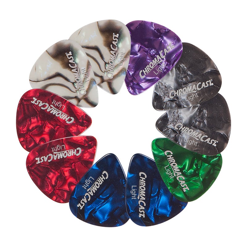 ChromaCast CC-CP-LIGHT-10PK(A) Pearl Celluloid Guitar Picks, 10-Pack, Light - Image 1